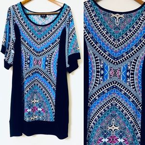Knee Length Mod Print Shift Dress